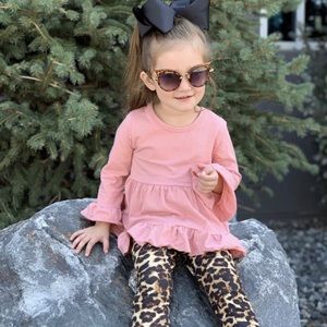 3 piece leopard and mauve outfit